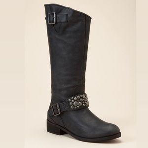 Joe’s Jeans Julep Studded Tall Gray Leather Boots